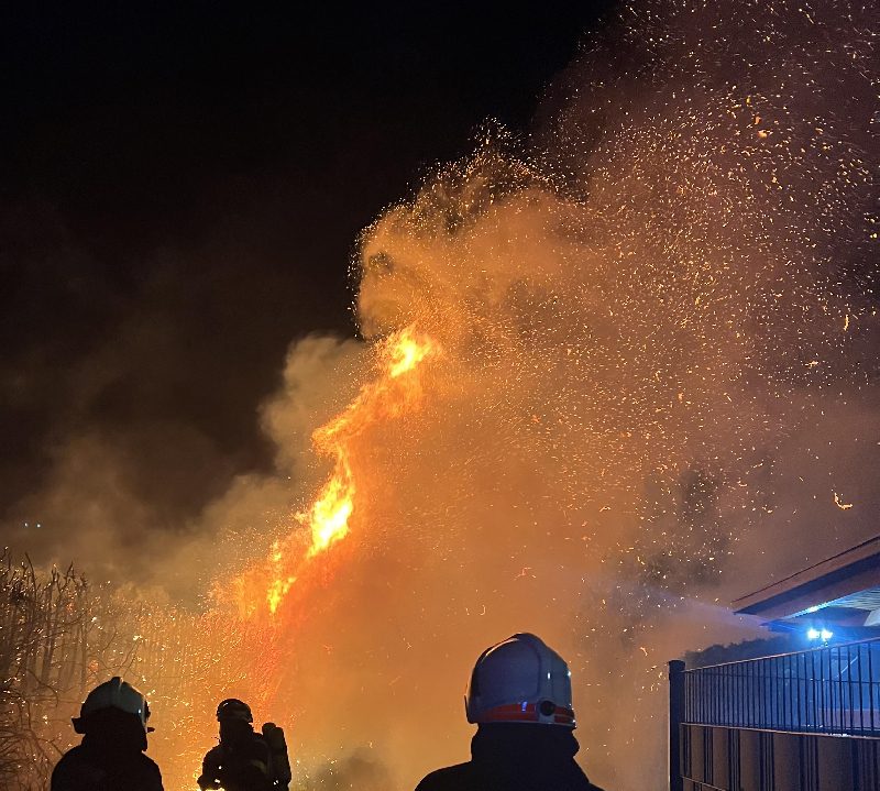 Ausgedehnter Heckenbrand, Übergreifen der Flammen auf einen Bungalow verhindert! (Bild 2)